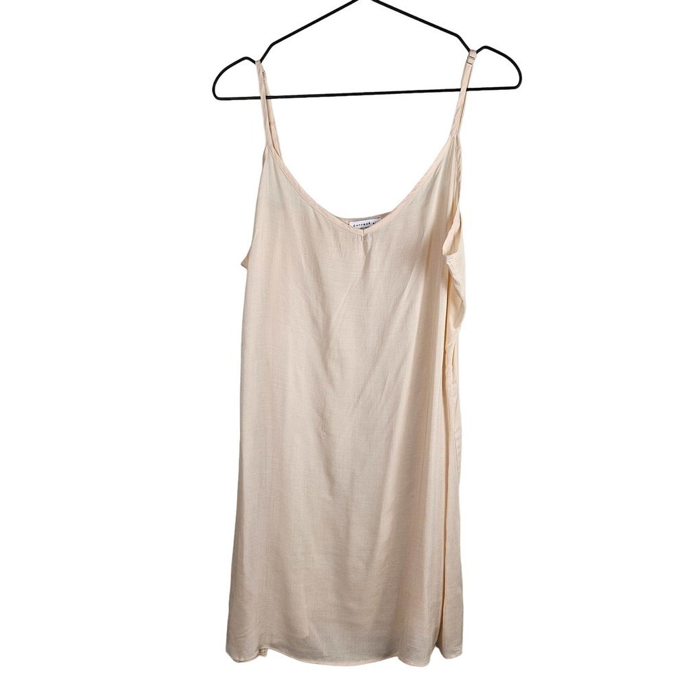 Current Air Anthropologie Semi Sheer‎ Cami Tunic L Pale Peach Sleep Shirt Slip